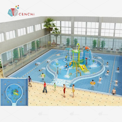 Cenchi Family Interactive 500 square Meters Splash Park Public Residential Hotel Real Estate Auqatic Park