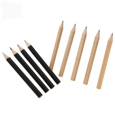 Multi-functional Mini Half Lead Pencils Log Wooden Pencils Yellow Wood Pre-Sharpened Hexagonal Golf Pencils