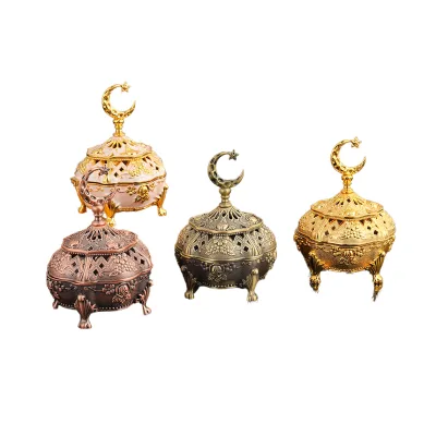 Home-use Zinc Alloy Incense burner with European Palace Style, Creative Sandalwood burner for Aromatherapy and Mental Relaxation