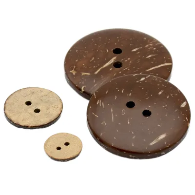 Custom Nature Buttons Stripe Pattern Coconut Button Nature Material 2 Holes Coconut Buttons for Garment Decoration