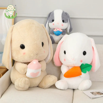 New Arrivals Easter pp Cotton Soft Plush Bunny Rabbit Stuffed Animal with Carrot Cute Funny Toy