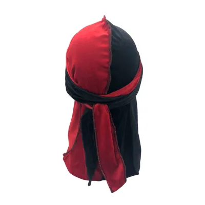 Custom High Quality Two Tone Velvet Durag Breathable Head Wrap Cap for Men