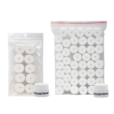 PU White Tennis Racket Overgrip for Badminton Padel Anti-Skid Shock-Absorbing Sweat Absorption Features Customized Logo