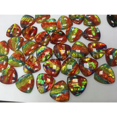 Manufacturer Price Synthetic Gemstone Ammolite Multi- Color Gemstone for Party