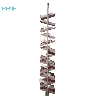 New Type Hot Sale Stainless Steel Mocha Shoe Spinning Shoe Rack for Room