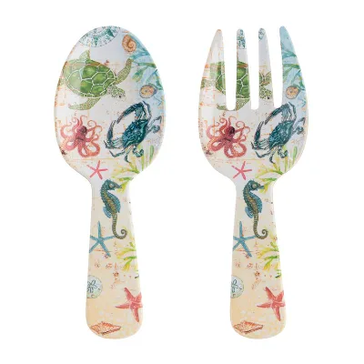 Plastic Mixing Salad Fork Custom Printing 11" Melamine Plastic Restaurant Salad Server Unique