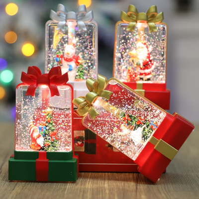 New LED Xmas Light Water Injection Christmas Lamp Decoration Lantern Snowman Christmas Gift Wind Lantern Christmas Ornament