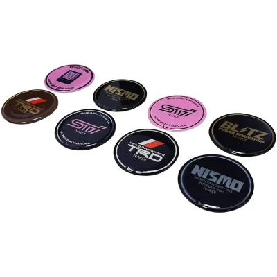 CALA PU Epoxy Domed Round Sticker Badge with Foam Adhesive Customizable Waterproof Car Decoration Label Silk Screen Printed