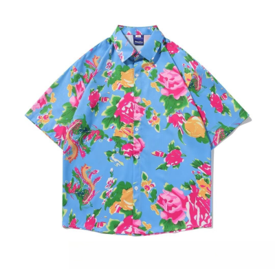 Chinese Style National Style Popular Shirt Comfortable and Breathable Hawaiian Shirt Daily Men's Shirt