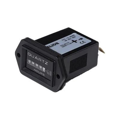 SYS Black Mechanical Hour Counter, Quartz Controlled Hour Counter Gauge 12-36VDC 30-60VDC 220VAC