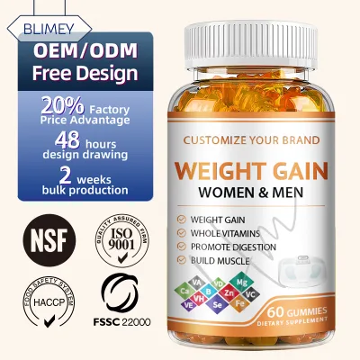BLM OEM Adult Teenagers Weight Gain Gummy Candy Vitamins B Formula Supplement for Men Women