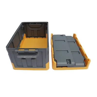Heavy Duty PP Foldable Storage Box with Lid Collapsible Plastic Moving Crate for Logistics Office Home Organization Custom