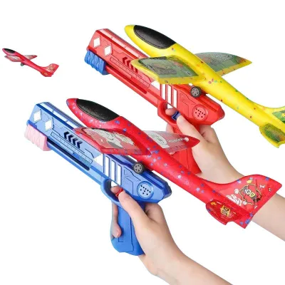 Foam Ejection Airplane Gun Toy Children Outdoor Hand-thrown Glider Flight Launcher Multi-mode Aircraft Launcher Toy Giftforchild