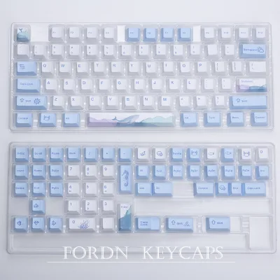 Sea Wave 125 Keys Mechanical Keyboard DYE SUB PBT Cherry Height Keycaps for Cherry MX Switch