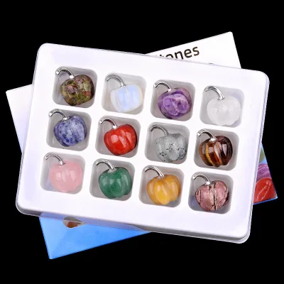 HY Promotional Small Gifts Natural Crystal Agate Stone Pumpkin Carving
