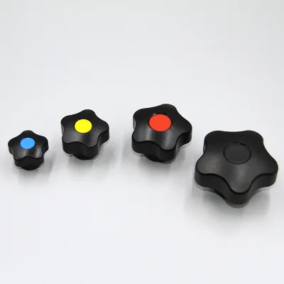 HZ102008 Premium Nylon Pentagonal Handle Five Star Fastening Plastic Knob plum Through Hole Handwheel