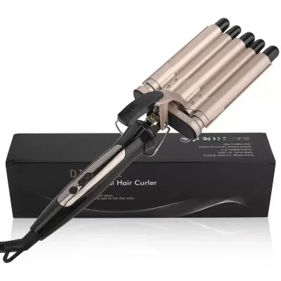 3-Barrel Magic Curler Wand Hair Curling Iron PTC Heating LCD Temperature Display Electric Salon Portable 140-220C Hair