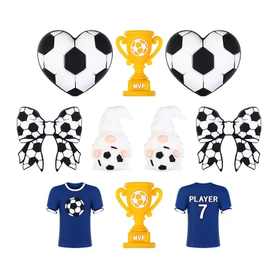 Food-grade Silicone Beads 3D Football Series Football Uniforms Focal Beads DIY Bead Pen Accessories Wholesale