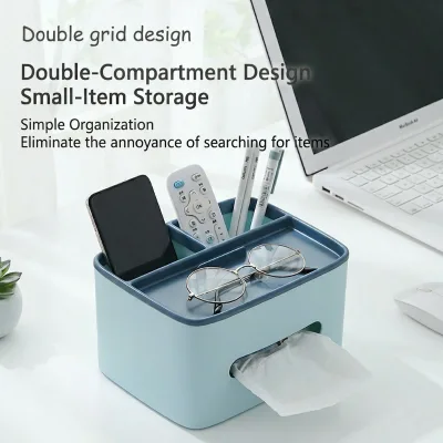Multifunctional Eco-friendly Modern Rectangular Tissue Box Napkin Holder PP Plastic Wet Storage Remote Control Desk Organizer