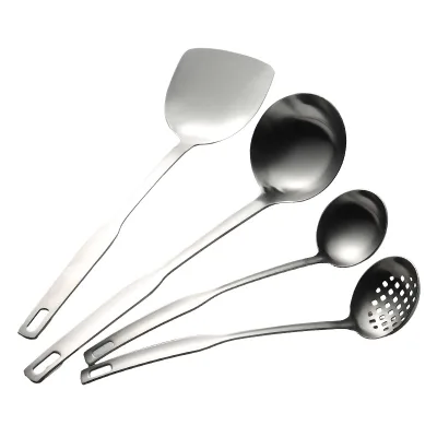 Matte Stainless Steel Cook Soup Ladle Spoon Spatula Set Kitchen Tools Set Cooking Utensils