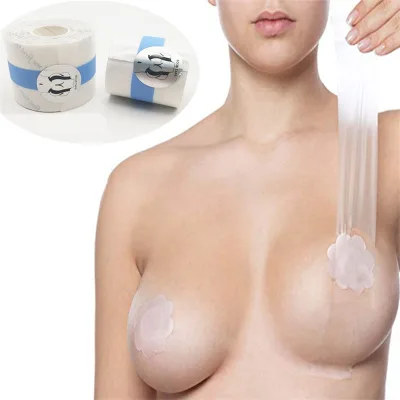 Anti Sweat and Adhesive Resistant Transparent Breast Patch Invisible Pull Strap