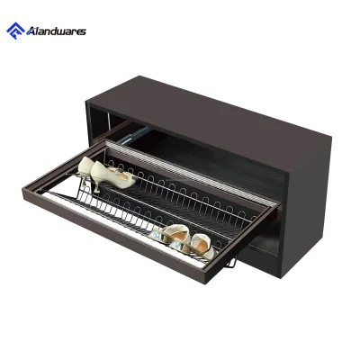 Alandwares MRB-600 Luxury Slim One Shelf Cabinet Mocha Aluminum Alloy Shoe Organizer High Quality Sliding Rack Entryway Hidden