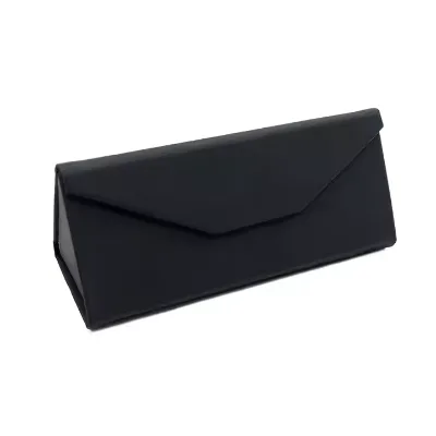 2025 Wholesale Customized PU Black Foldable Eyeglasses Case Handmade Eyewear Boxes Individual Style for Your Unique Eyeglasses