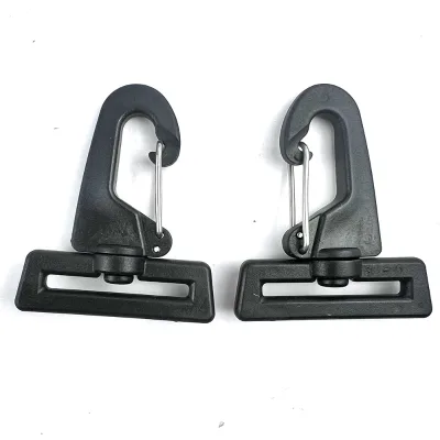 Generic Plastic Black 1.5" Inside Diameter D Ring Lobster Clasp Swing Claw Swivel for Strap