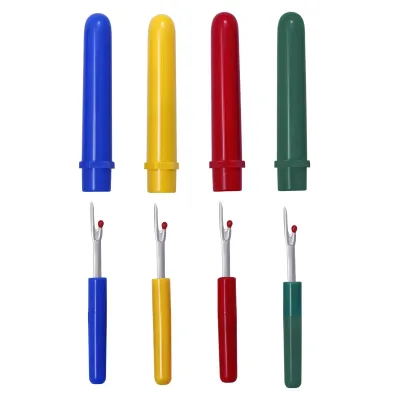 Colorful Plastic Handle Tailor Tool Sewing Seam Ripper With Cover