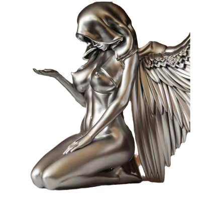 Silver Angel Wings Resin Craft Desktop Decoration Horticultural Decoration