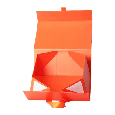 Customized Luxury Magnetic Rigid Gift Box Foldable Transport Box With Ribbon Hand Handle Boxea