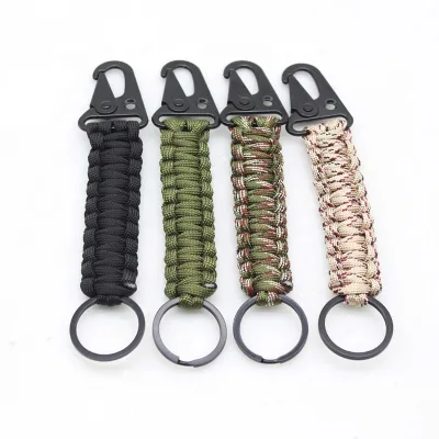 7 Core Paracord Carabiner Survival Keychain Braided Lanyard for Outdoor Survival Camping Hiking Hunting Fishing
