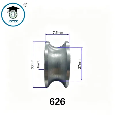 High Load Capacity 626ZZ Stainless Steel V Groove Pulley Wheel Metal Bearing Guide Roller for Wire Rope Transmission