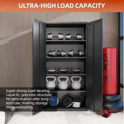 Modern Steel Filing Cabinet Key Lock Recessed Pull Handle Adjustable Shelves Knock-Down Structure-Durable Eco-Friendly Office