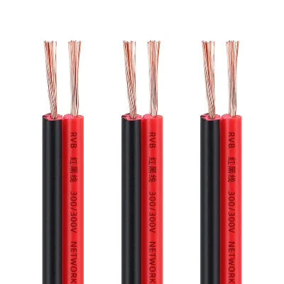 Copper Wire Rvb Cable 2x0.3mm Rvb Flexible Cable 300V Red Black Flat Wires Cable
