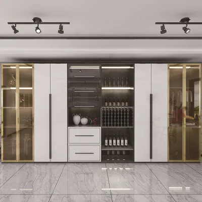 Factory New Design European Luxury Metal Bedroom Wardrobe Designs Cloth Wardrobes