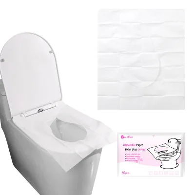 2026 DX Disposable Toilet Seat Covers Water-Soluble Antibacterial Pure Wood Pulp Portable Single-Layer 10-Sheet