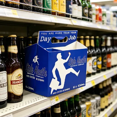 Custom Logo Cardboard 12 oz Beer/Soda Beverage Packaging Shipping Box 330ml Beer Can Holder with Insert Divider Beer Carton