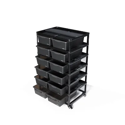 REPTIZOO 609 X 459 X 1080 mm Stackable 6 Layers Finished Reptile Breeding Rack With 6 Heating Boards