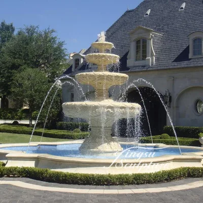 Marble Hand Carved Garden Water Fountains for Parks