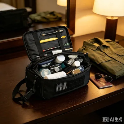 Waterproof Tactical Toiletry Hygiene Pouch with Molle Polyester Lining