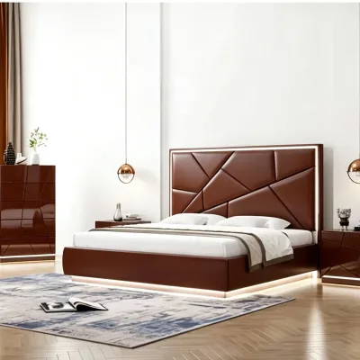 Factory Wholesale Affordable New Release Cheap Melamine Bedroom Set Double Bed With Scratch Resistant for Business Office
