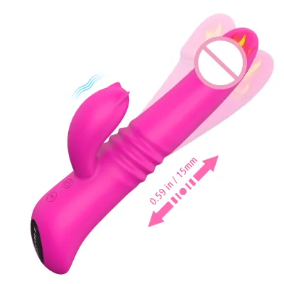 HM 9 Vibrating Modes Heating Function Double Motor Rabbit Vibrator for Women Masturbation Sex Toy Sucking Machine for Men