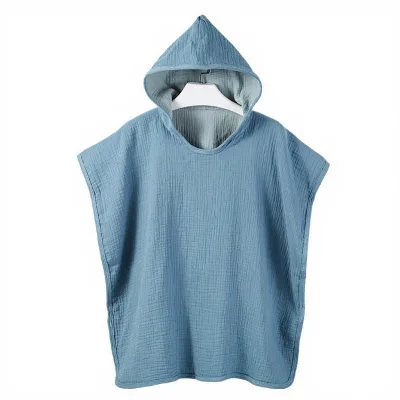 Factory Wholesale/OEM Cotton Gauze Folded Hooded Children's & Baby Beach Towel Absorbent Swimming Bath Towel All Seasons