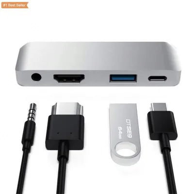 Jumon Expandable Extra Usb Ports for Laptops Docking Station Ethernet Hub Type C Adapter Pad Pro 4 In1 Usbc Multi Port Adapter