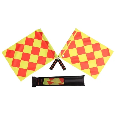 Get-Fit Professional Football Referee Square Flags Soccer Matches Stainless Steel Cloth 2-Piece Custom Logo Eco-Friendly