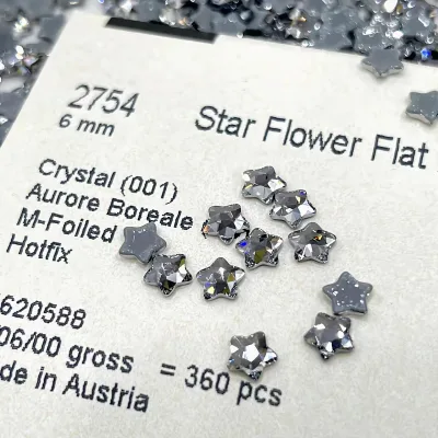 Hot Selling New 2754 Pentagram Flatback Rhinestones 4mm & 6mm Sizes for Decorative DIY Crystal Accessories