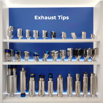Rolled Edge Exhaust Tip Manufacturer Stainless Steel Muffler Tip with Custom Packaging