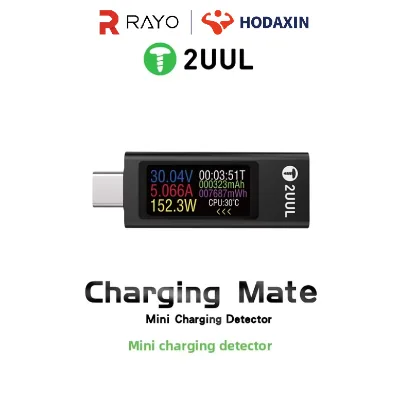 2UUL Mini Charging Tester Voltage and Current Meter PD Fast-Charge Detector Bidirectional Measurement 30V 12A Made in China