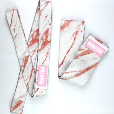 White Bands Marble Custom Logo Fabric Womens Long Resistance Band for Fitness